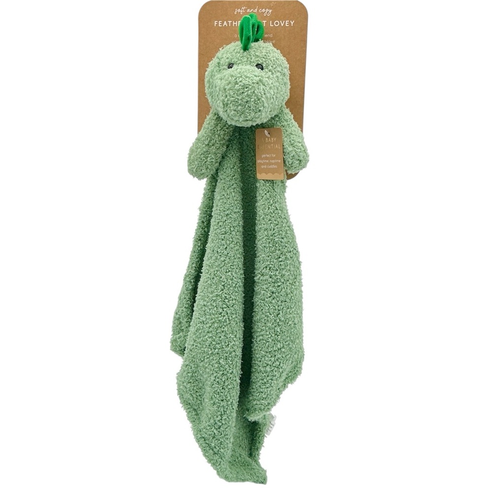 LEVI & EMMIE‎  Feather Knit Dinosaur Lovey | Baby Security Blanket | Baby Gift